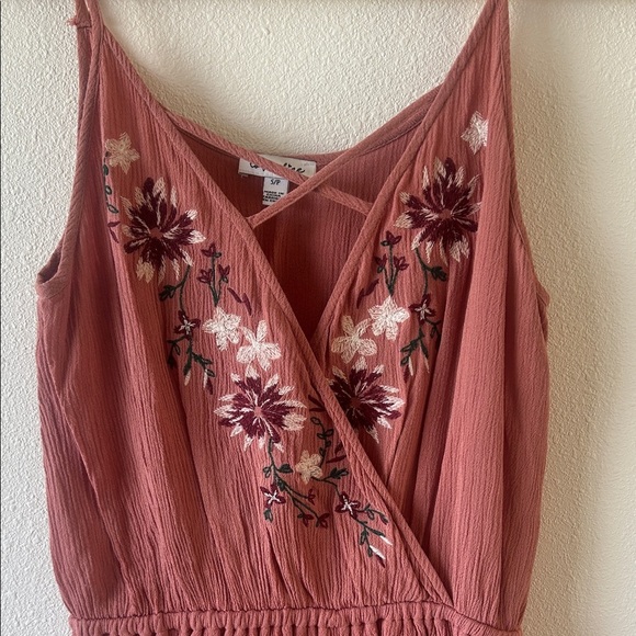 love, Fire Mauve Floral Embroidered Mini Dress - Picture 2 of 3